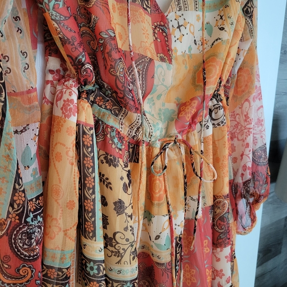 NWT Lucky Brand Tiered Fall Autumn Dress - Size XL - Picture 3 of 6